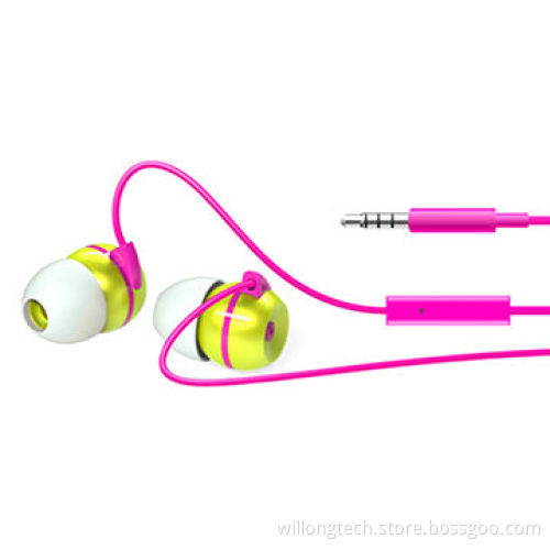 Beautiful Color 3.5mm Jack Plug Novelty Earphones for All Portable Media Players, 3mW Rated Power